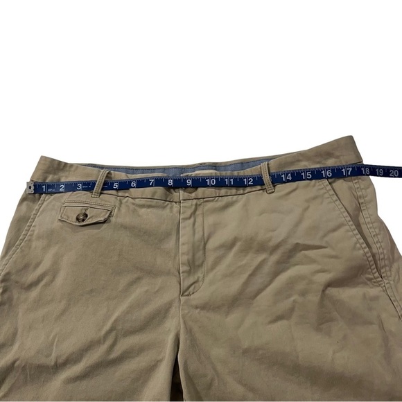 Banana Republic City Chino Women Tan Flat Front Shorts Sz 12x5 Cuffed Hem Cotton - Picture 2 of 12